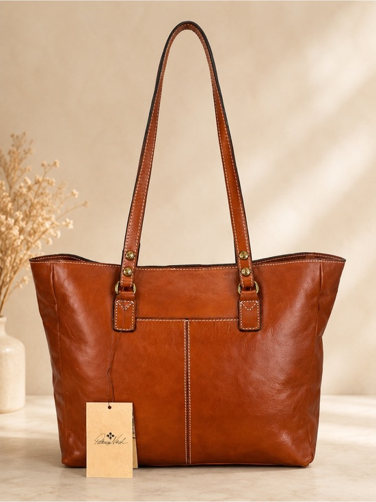 Handbags - Patricia Nash Brown Italian Leather Large Tote Shoulder Bag Work Laptop